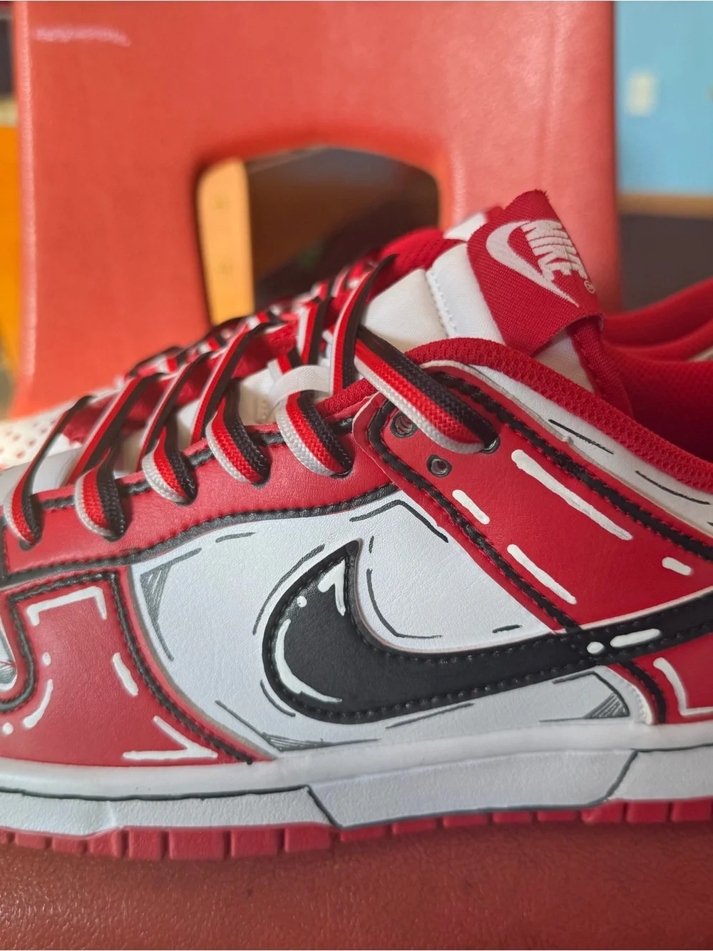 Size 10 - Nike Dunk 2025 Low St. John's, Custom Hand Painted “ CARTOON TIME “